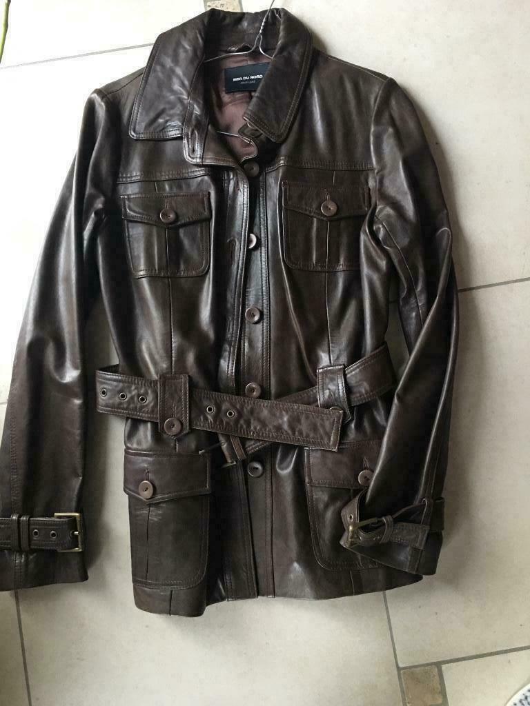 Veste cuir femme, Neuf, Taille 38/40 (M), Brun, Enlèvement