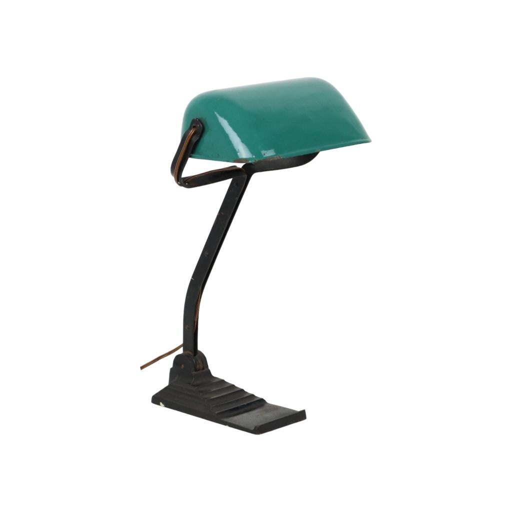 Art Deco Bureaulamp Notarislamp Erpe Model 52 Smeedijzer Gro, Antiek en Kunst, Antiek | Verlichting, Ophalen of Verzenden
