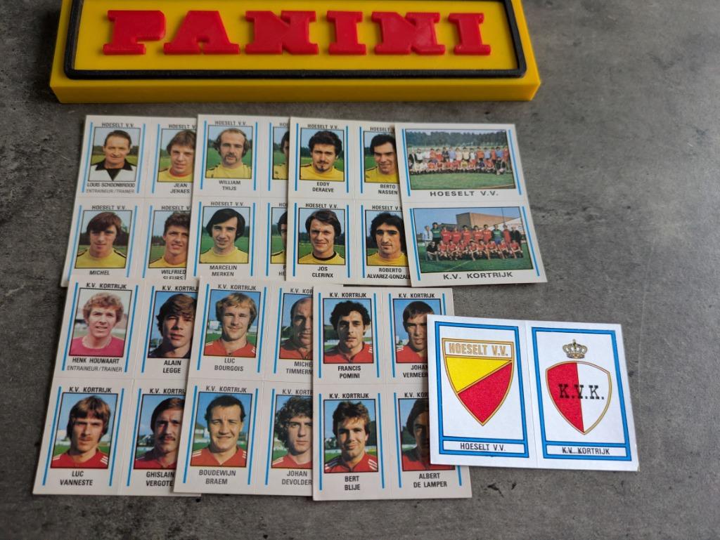 PANINI FOOTBALL 80 HOESELT /KV KORTRIJK 8X STICKERS 1980, Hobby en Vrije tijd, Stickers en Plaatjes, Verzenden