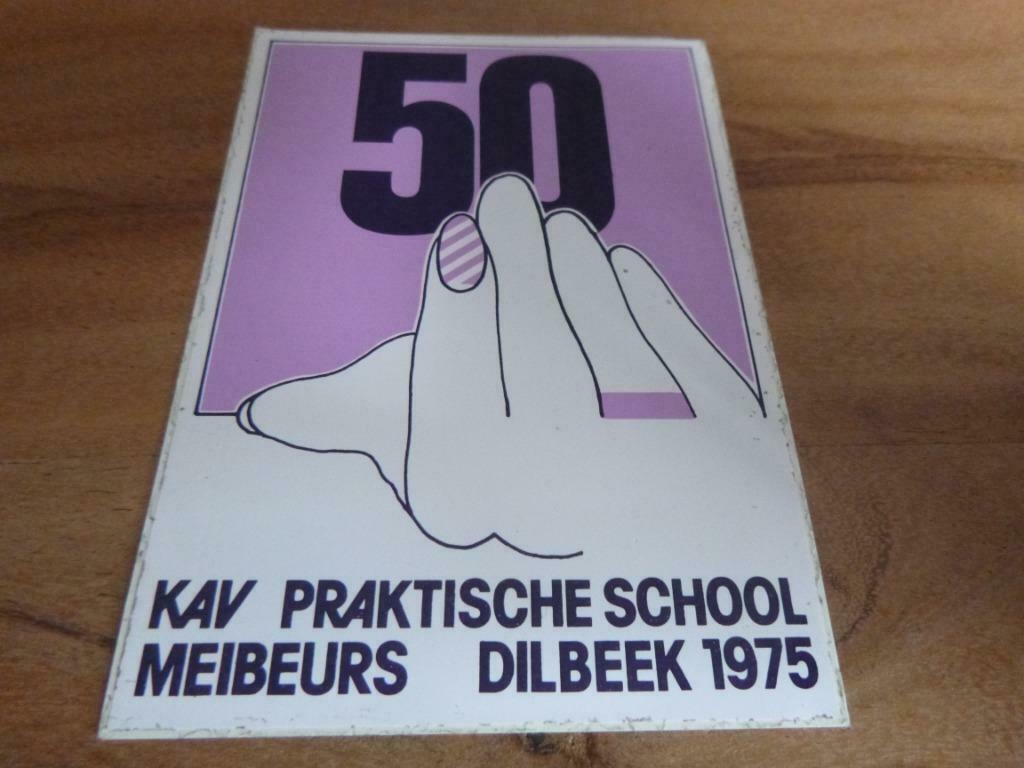 oude sticker dilbeek 1975 kav meibeurs praktische school, Collections, Collections Autre, Neuf, Envoi