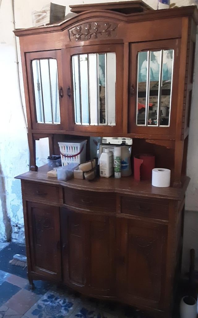 Buffet vaisselier vintege 1940 longueur 1m20 hauteur 1m95, Enlèvement