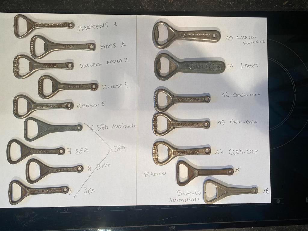 lot 15 flesopeners maes-kruger-crown-zulte-lamot  .., Verzamelen, Biermerken, Ophalen of Verzenden, Gebruikt, Flesopener, Overige merken