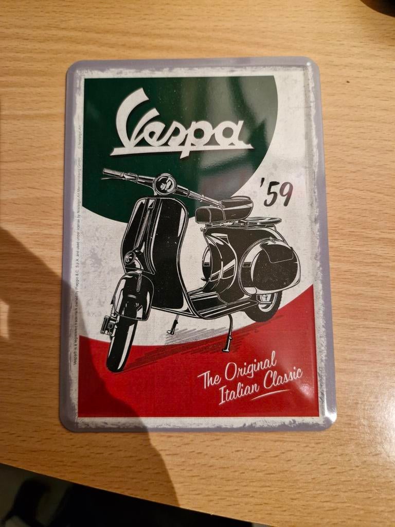 Petite plaque en métal vespa 59, Enlèvement ou Envoi, Neuf, Panneau publicitaire