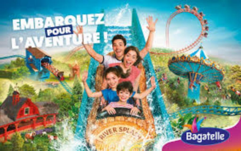 4 tickets pour le parc d'attraction Bagatelle, Tickets & Billets, Trois personnes ou plus, Ticket ou Carte d'accès