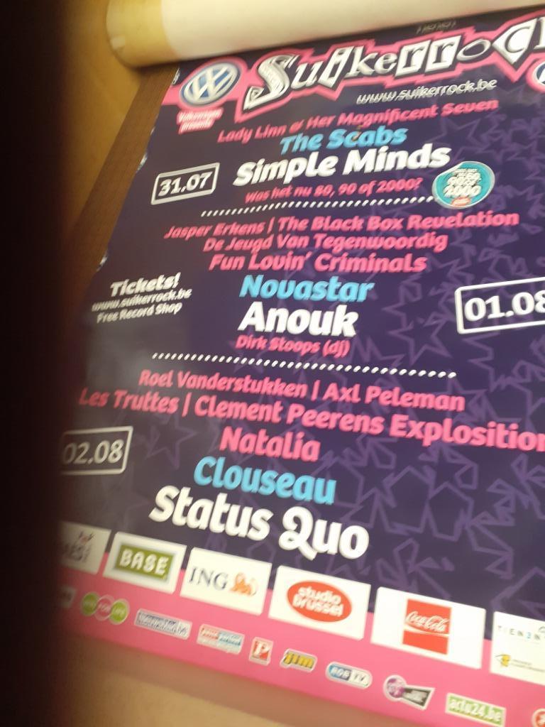poster Status Quo Suikerrock  Tienen, Ophalen of Verzenden