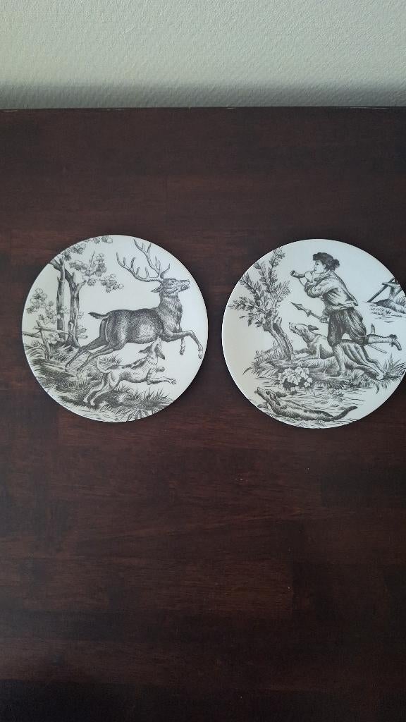 PORCELAINE DE PARIS borden 2 bordjes porselein vintage, Ophalen of Verzenden, Zo goed als nieuw, Bord(en), Overige stijlen