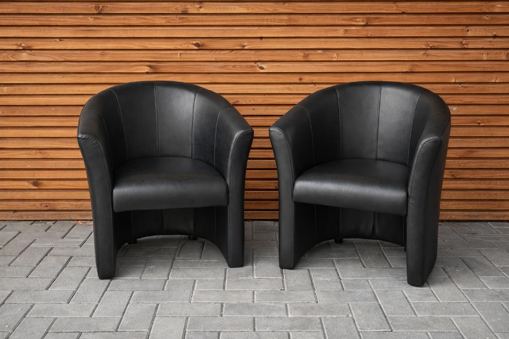 Fauteuil club cuir noir, Maison & Meubles, Fauteuils, Enlèvement, Comme neuf, Cuir
