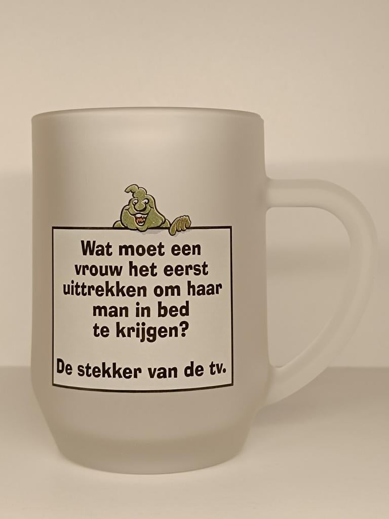 XXL ARC glas met grappige text, Huis en Inrichting, Ophalen of Verzenden, Glas