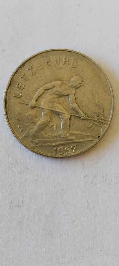 Luxemburg 1 franc 1957, Envoi, Autres pays, Monnaie en vrac