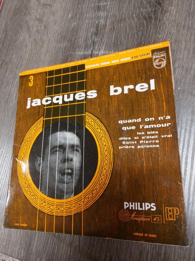 JACQUES BREL quand on n'a que l'amour 45t, Cd's en Dvd's, Ophalen of Verzenden, Gebruikt, Overige genres