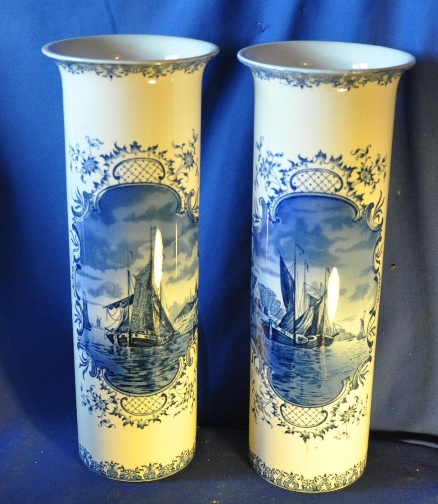 D duo de vases décor marine société céramique Maastricht, Enlèvement ou Envoi