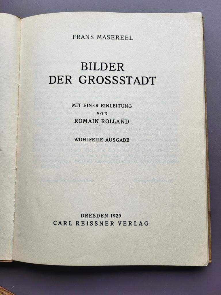 Frans Masereel Bilder der Grossstadt 1929, Ophalen of Verzenden