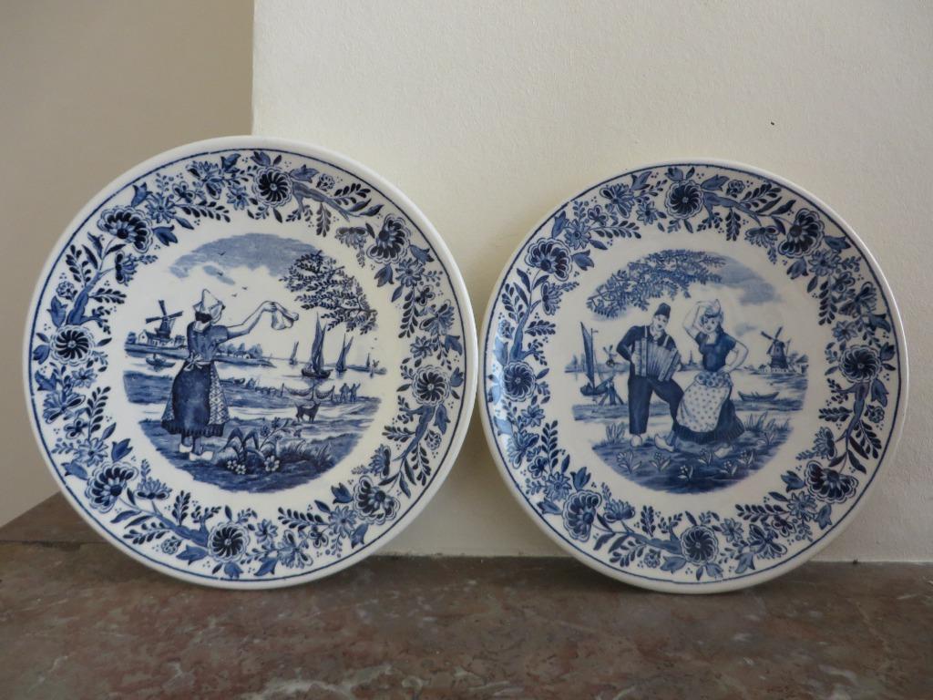 2 assiettes décoratives bleu de Delft, Antiquités & Art, Enlèvement