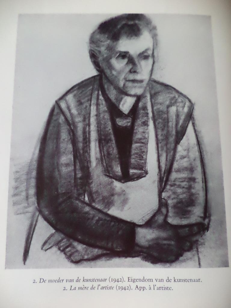 1942 JAN COBBAERT portrait  'La mère de l'artiste' fusain, Antiquités & Art, Enlèvement
