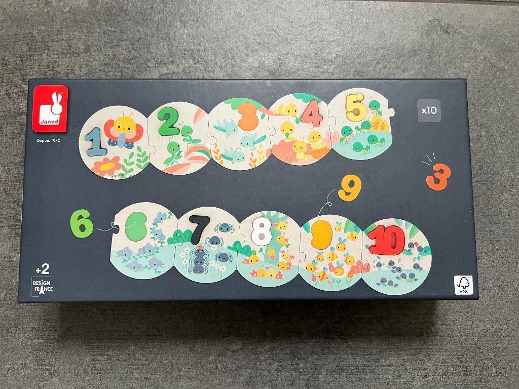 Janod mijn eerste cijfers puzzel in goede staat, Ophalen, 2 tot 4 jaar, 10 tot 50 stukjes, Zo goed als nieuw