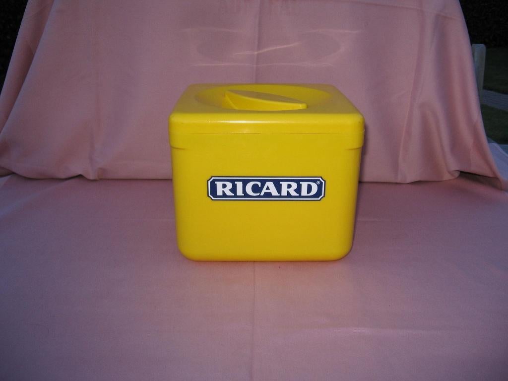 Seau à glace carré jaune Ricard en plastique., Enlèvement ou Envoi, Utilisé, Ustensile