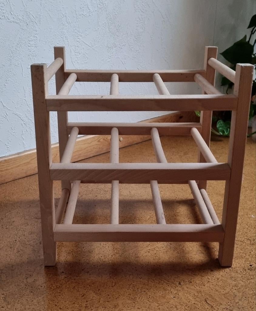 Houten flessenrek, Ophalen