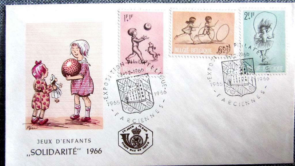 FIRST DAY COVER- SCOUTISME- KINDERSPELEN- BELGIË, Ophalen of Verzenden, Gestempeld, Overige thema's