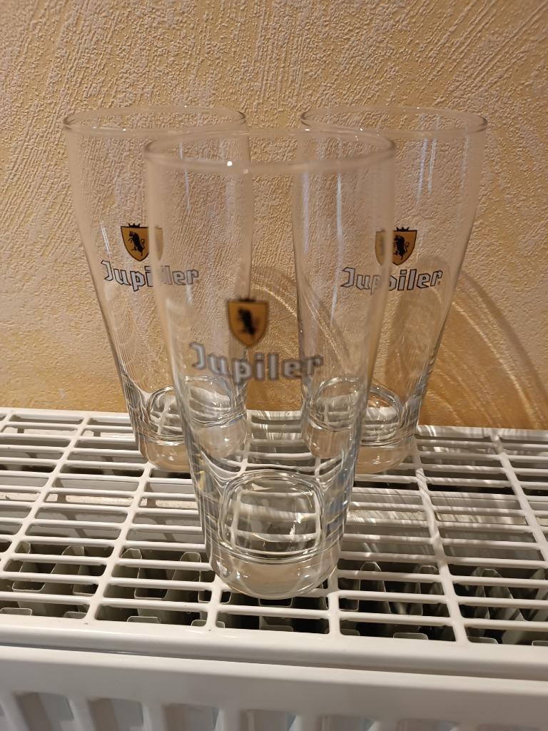 A vendre 3 verres Jupiler lisse, Enlèvement, Utilisé, Verre ou Verres, Jupiler