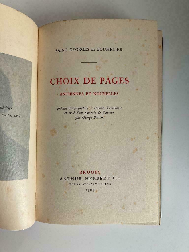 Choix de Pages - Saint Georges de Bouhélier 1907, Enlèvement ou Envoi