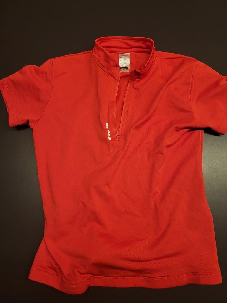 Fietstrui 134/140 8/10y decathlon rood kind, XXS, Vêtements d'extérieur, Enlèvement ou Envoi, Comme neuf