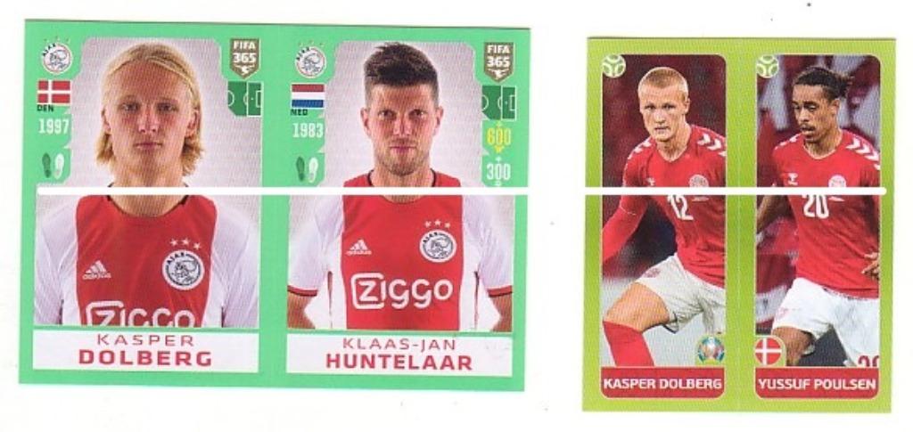 Panini/Lot Kasper Dolberg/2 autocollants, Envoi, Neuf, Affiche, Image ou Autocollant