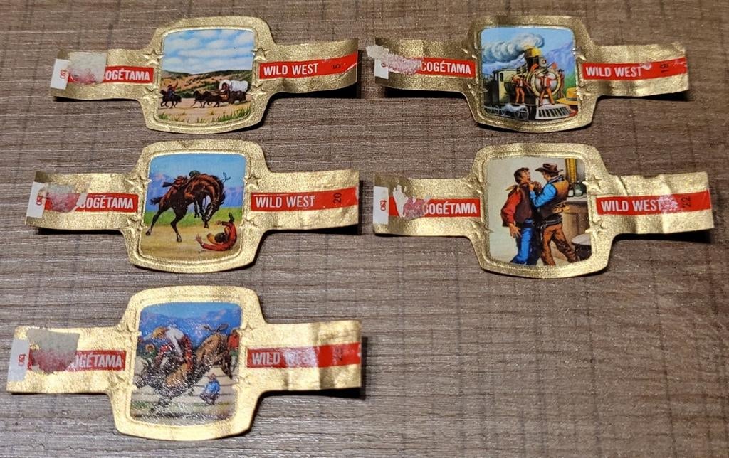 Oude sigarenbandjes reeks Wild West, Enlèvement ou Envoi, Utilisé, Bagues de cigare