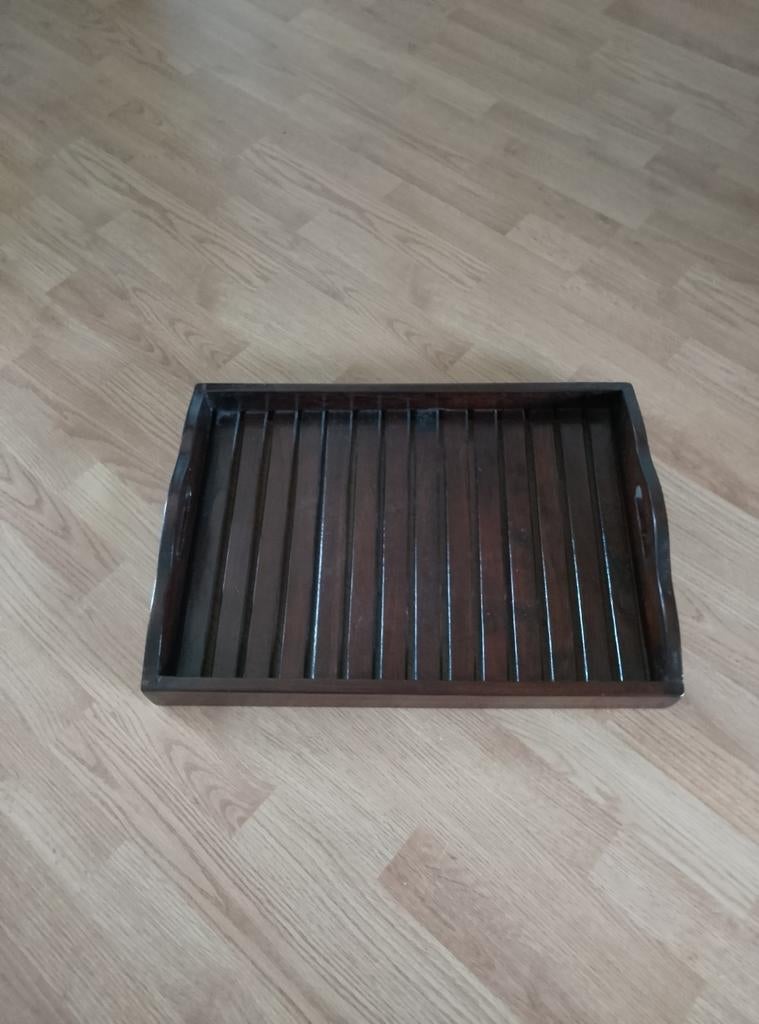Plateau in donker hout, Huis en Inrichting, Ophalen of Verzenden, Zo goed als nieuw, Hout