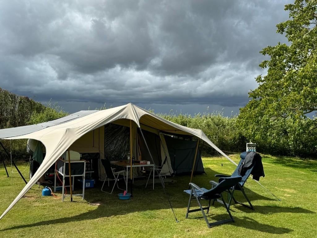 Campooz Lazy Jack, Caravans en Kamperen, Vouwwagens, Ophalen, Beige, Aanwezig, Campooz