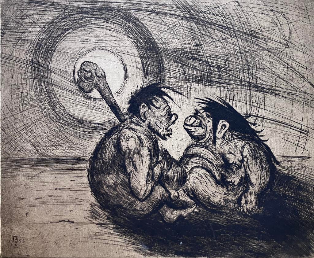 ets Jules Vanpaemel (1896-1968) Adam et Eve, Antiquités & Art, Art | Eaux-fortes & Gravures, Enlèvement ou Envoi