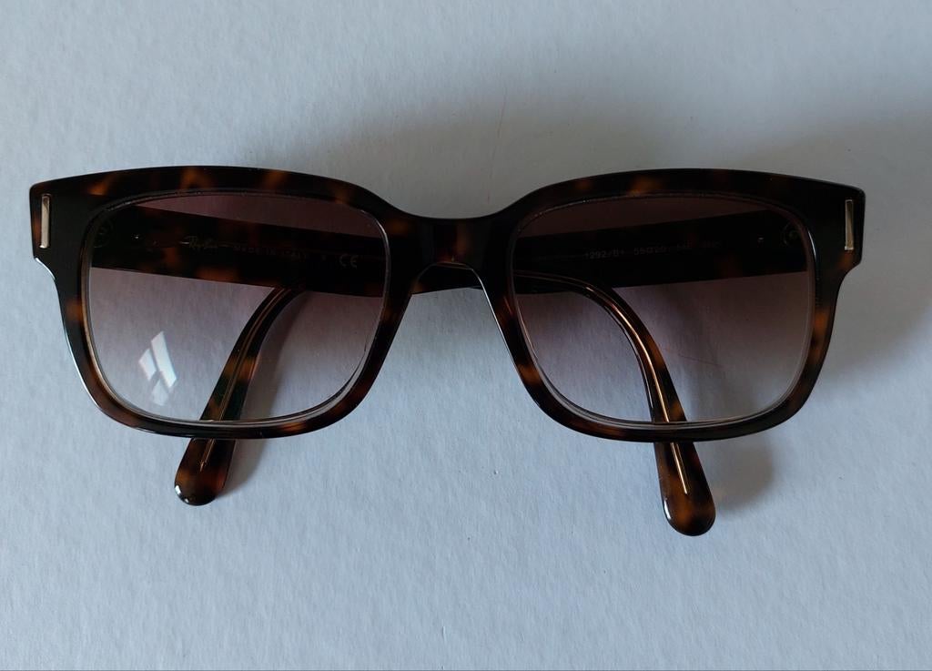 Jeffrey zonnebril op sterkte Ray-Ban (sterkte min 5,5), Enlèvement ou Envoi, Comme neuf, Brun, Ray-Ban