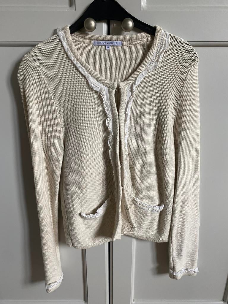 Crèmekleurige gilet Point Virgule 38, Kleding | Dames, Ophalen of Verzenden, Zo goed als nieuw