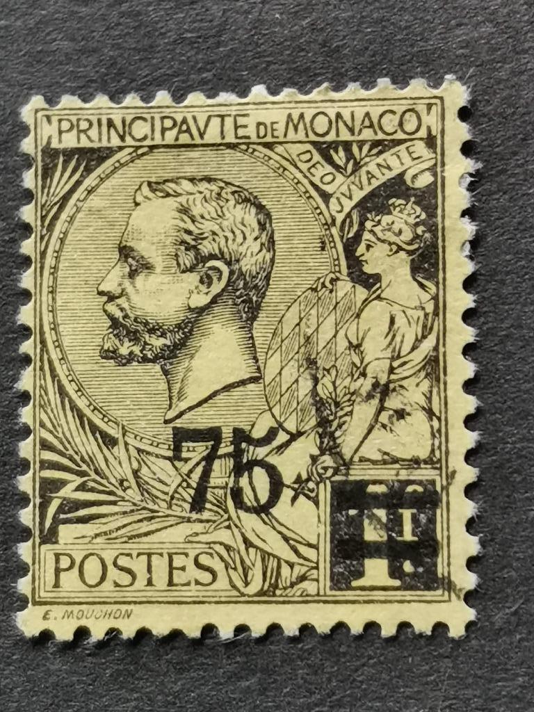 Monaco 1924 - Prins Albert I - met opdruk, Postzegels en Munten, Ophalen of Verzenden, Monaco, Gestempeld