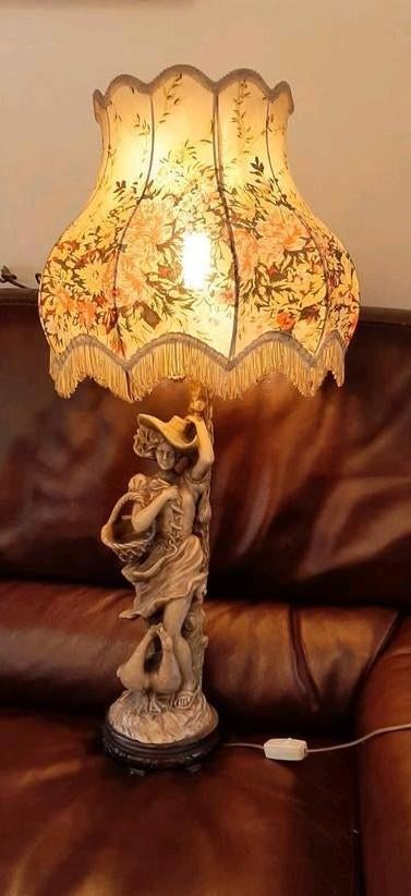 ✋Art Deco lamp met dame gestempeld, Ophalen of Verzenden, Zo goed als nieuw