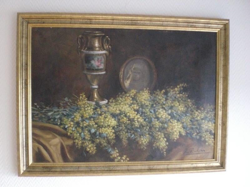 Tableau: Nature morte. Signé: "Emile Bulcke". Vintage, Antiquités & Art, Art | Autres Art, Enlèvement