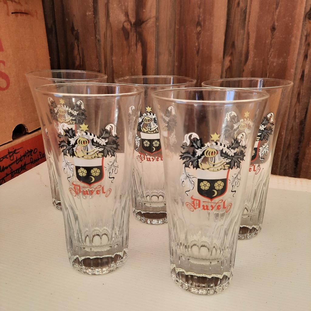 DUVEL glazen ( 5 st ) . Doe bod voor de 5 of apart ., Ophalen of Verzenden, Zo goed als nieuw