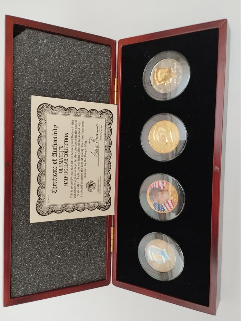 4 Stirling zilveren munten over John Kennedy dollar munten, Ophalen