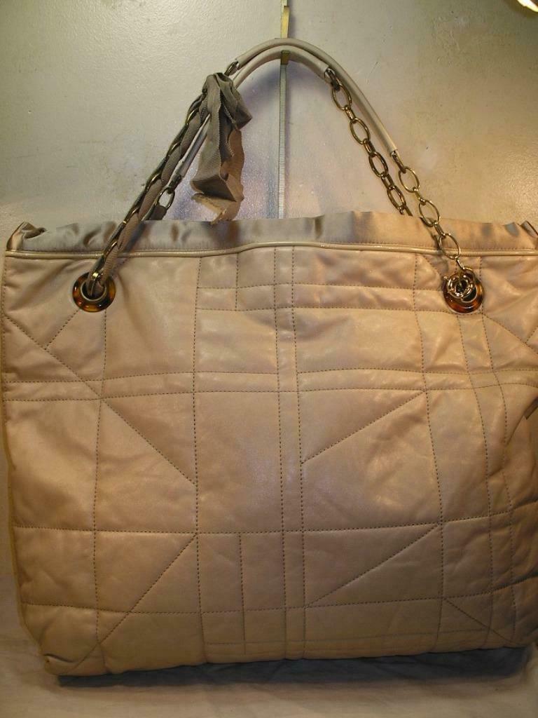 SUPERBE SAC LANVIN EN PEAU BEIGE MASTIC/2 LANIERES COULISSAN, Enlèvement ou Envoi, Comme neuf, Beige, Autres types