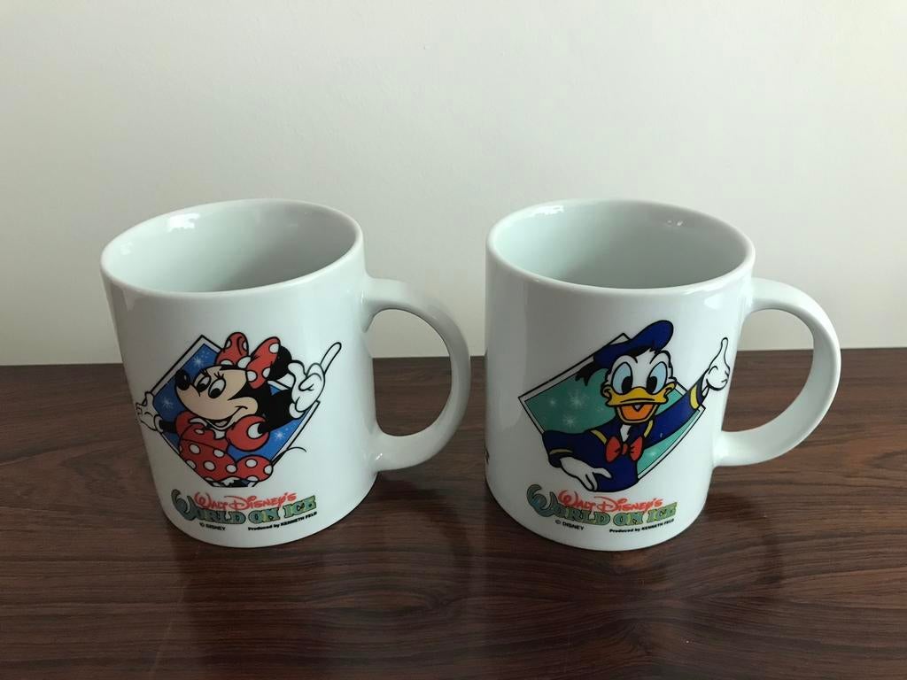 Disney on ice Renault Set 2 mokken Minnie Mouse Donald Duck, Ophalen of Verzenden, Donald Duck, Zo goed als nieuw
