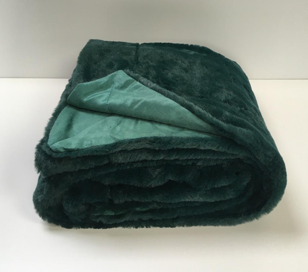 Plaids Cocooning fleece/plaid Fausse fourrure Groen NIEUW!, Huis en Inrichting, Ophalen of Verzenden, Nieuw