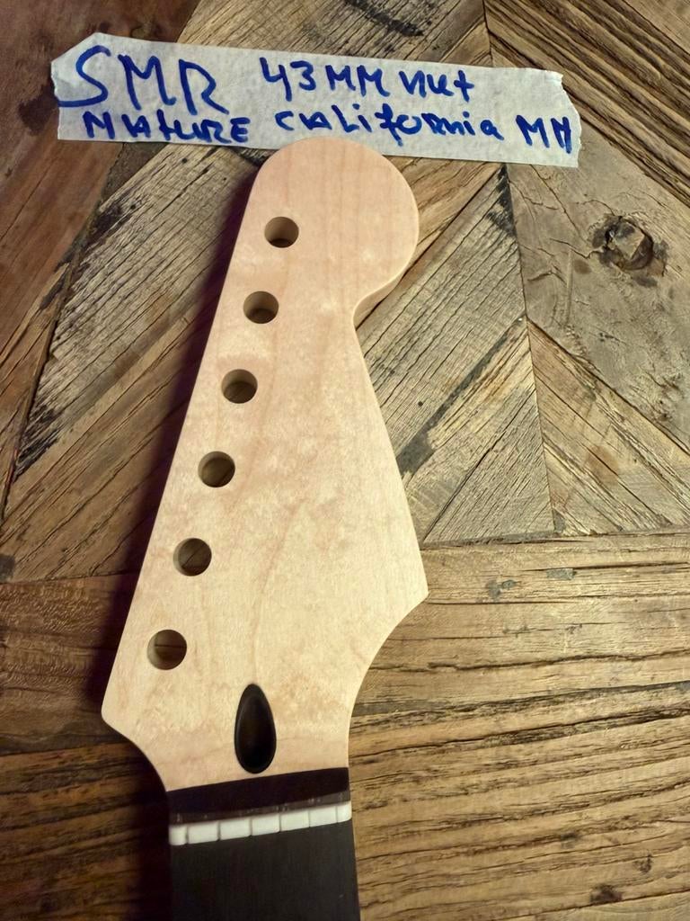 Stratocaster hals Calfornia Maple 43 mm nut/steel fr”SMR NAT, Envoi, Neuf, Guitare électrique