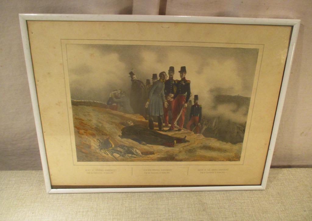Belle gravure ancienne 'Mort de General Damremont' - 41x31, Enlèvement ou Envoi