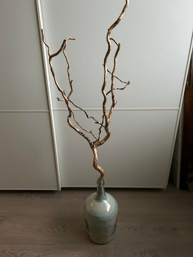 Geverniste tak in glazen vaas goed voor een paasboom, Enlèvement, Comme neuf