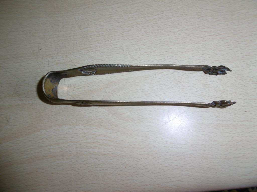 antiek bestek, suikertang in massief geel koper, Ophalen of Verzenden, Koper