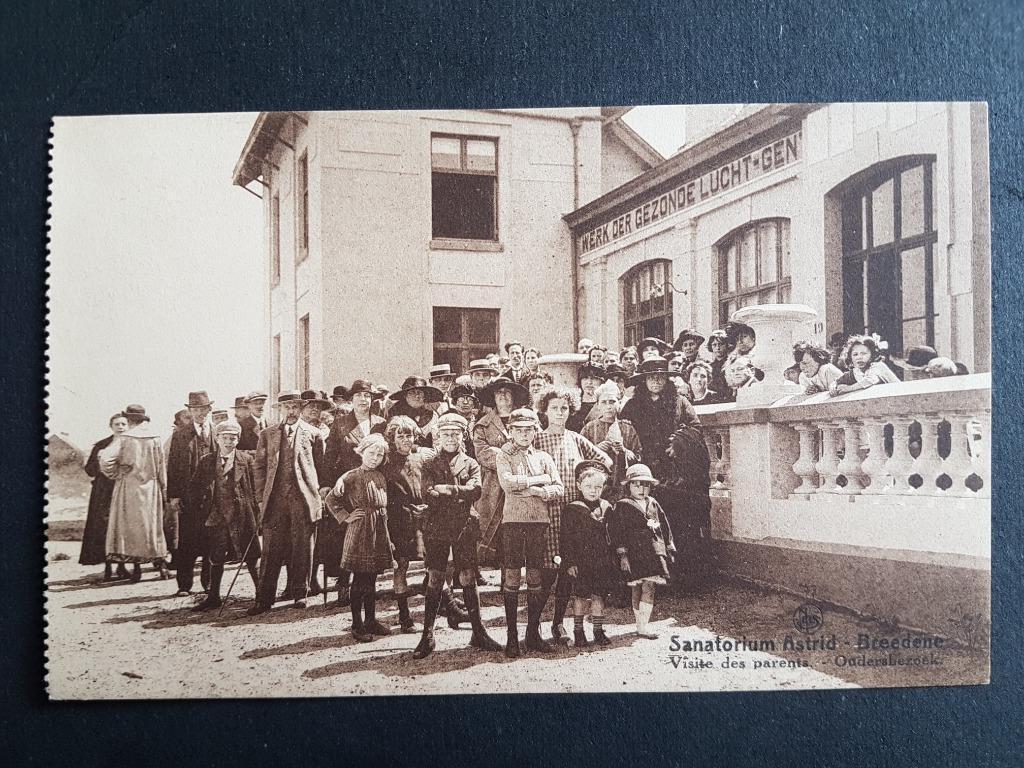 Postkaart Bredene Breedene Sanatorium Astrid Oudersbezoek, Verzenden, 1920 tot 1940, Ongelopen, West-Vlaanderen