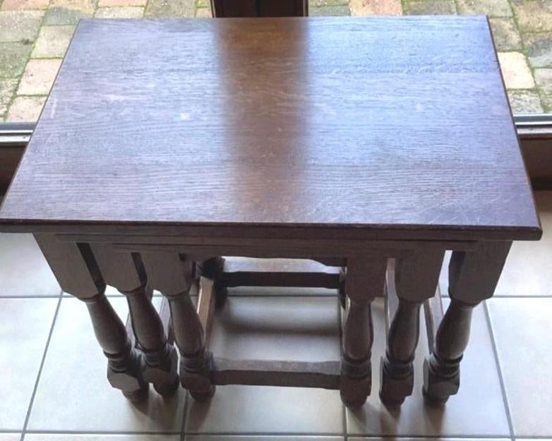 🟡🌼 Rare originales 3 gigognes table chene massif, Antiquités & Art, Enlèvement
