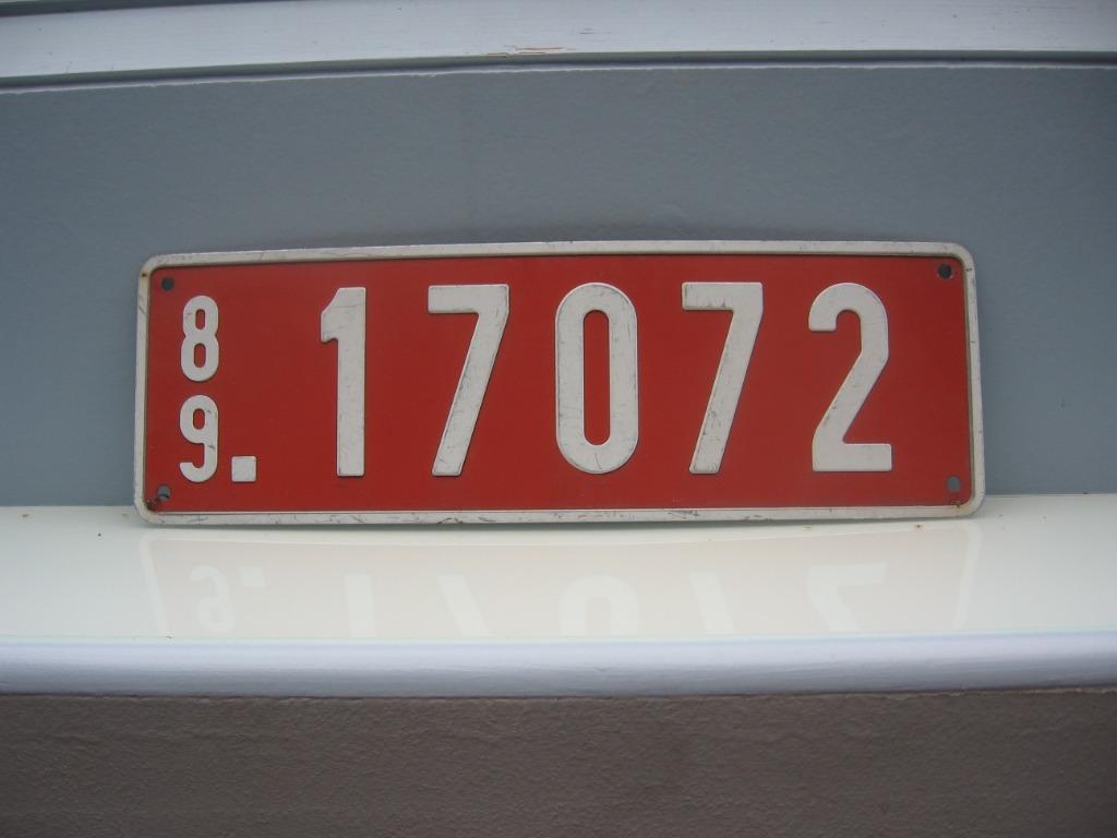 Plaque d’immatriculation du transit belge de 1989. Dimension, Enlèvement ou Envoi