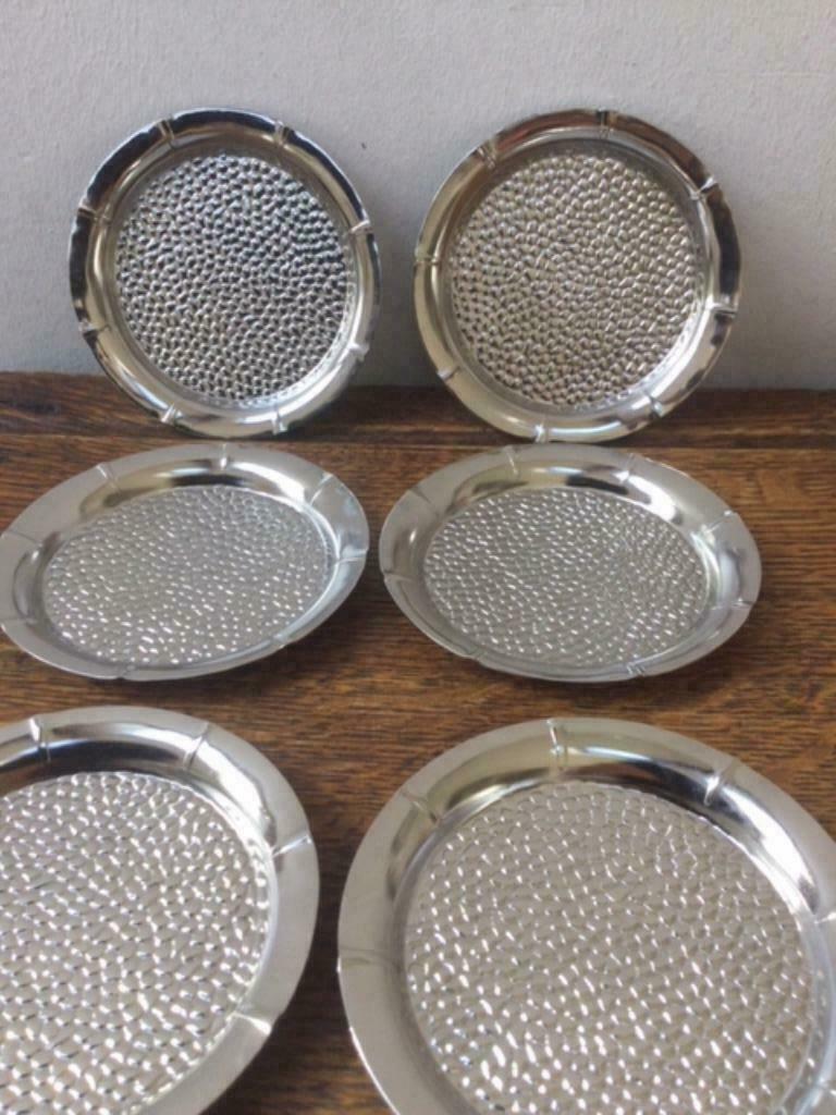 Lot de 6 sous verres Kara massif 18/8  Gembloux, Antiquités & Art, Enlèvement ou Envoi