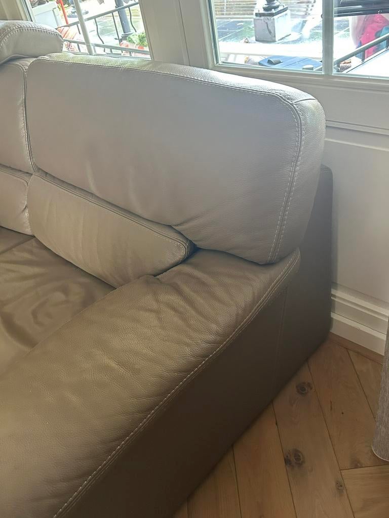 Canapé en cuir (2+ 3 places) à vendre en ensemble, Maison & Meubles, 75 à 100 cm, Landelijk / modern, Enlèvement, Utilisé