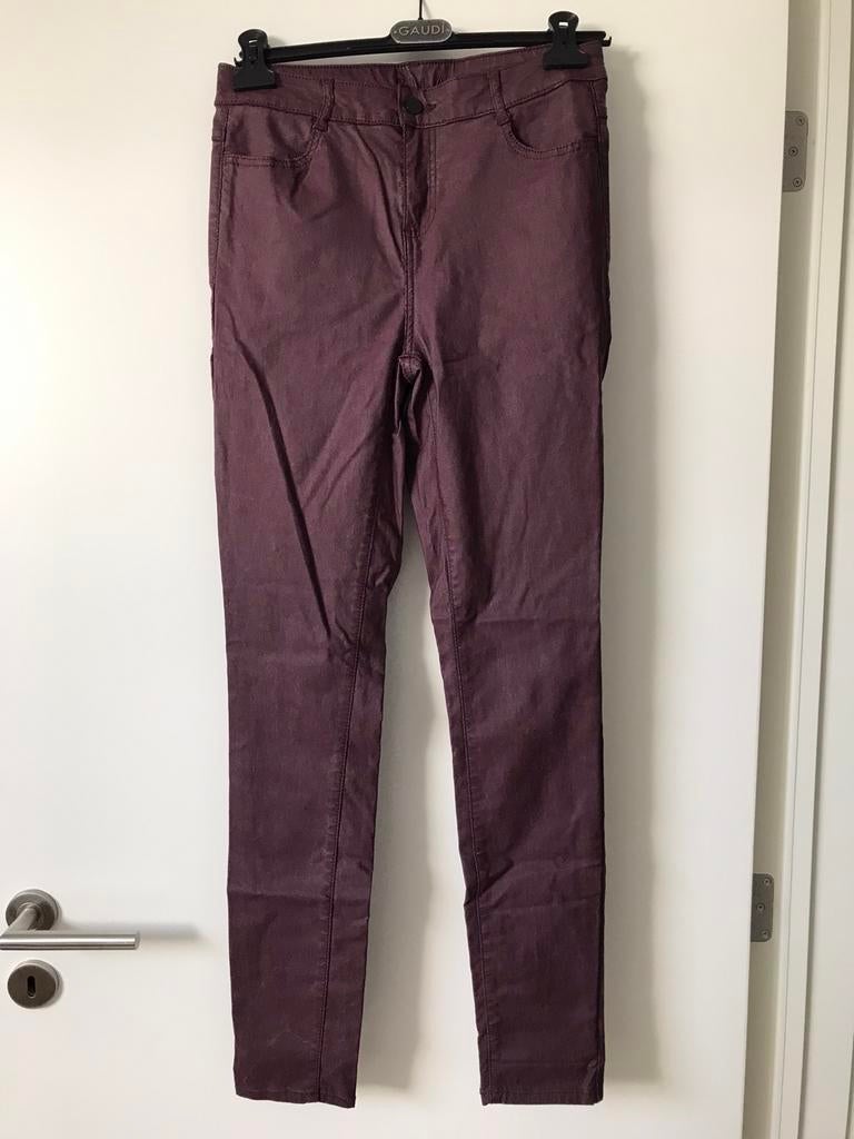 Geoliede broek Vila bordeaux / aubergine, maat L, Vila, Gedragen, Lang